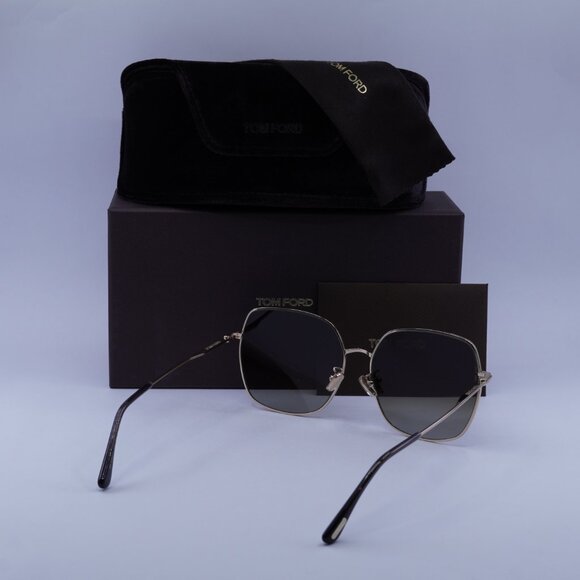 Tom Ford FT1250-K 28F Sunglasses Shiny Rose Gold Square Frame, Brown Lenses - Picture 9 of 9